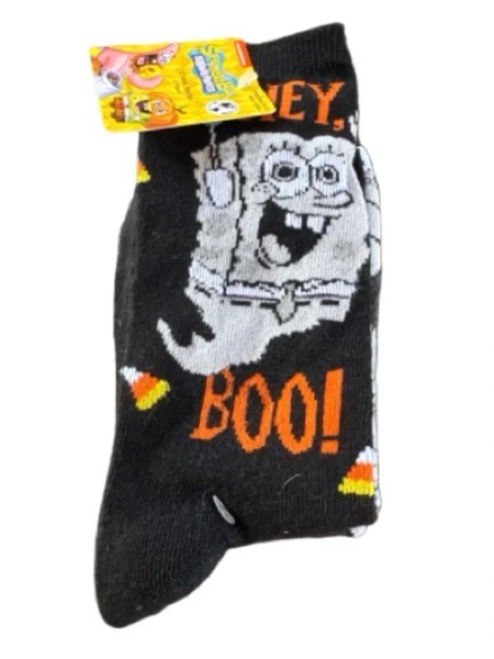 Nickelodeon SpongeBob Halloween 'Boo!' Crew Socks - Black & Orange
